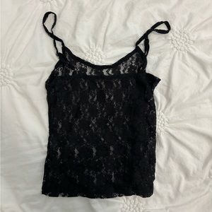 LACE SHEER CAMI CROP TOP